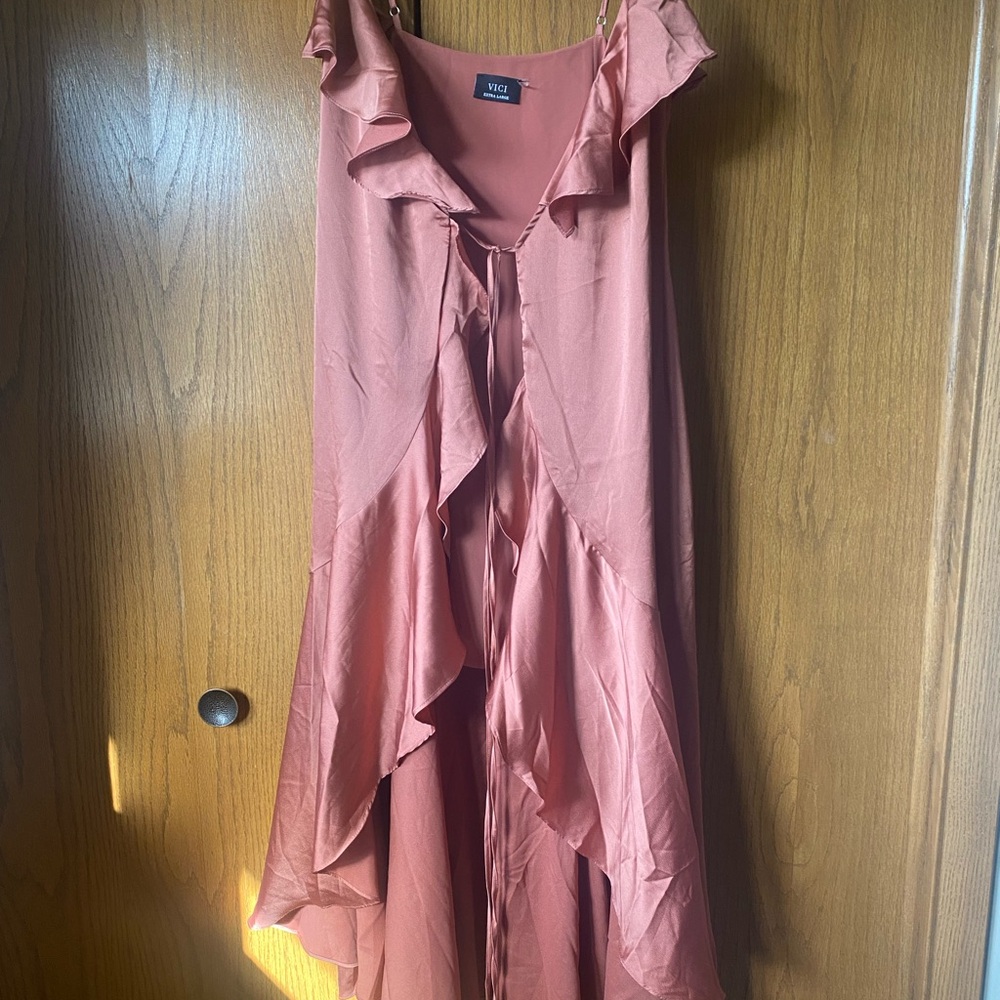 Vici Satin Midi Dress - Rose